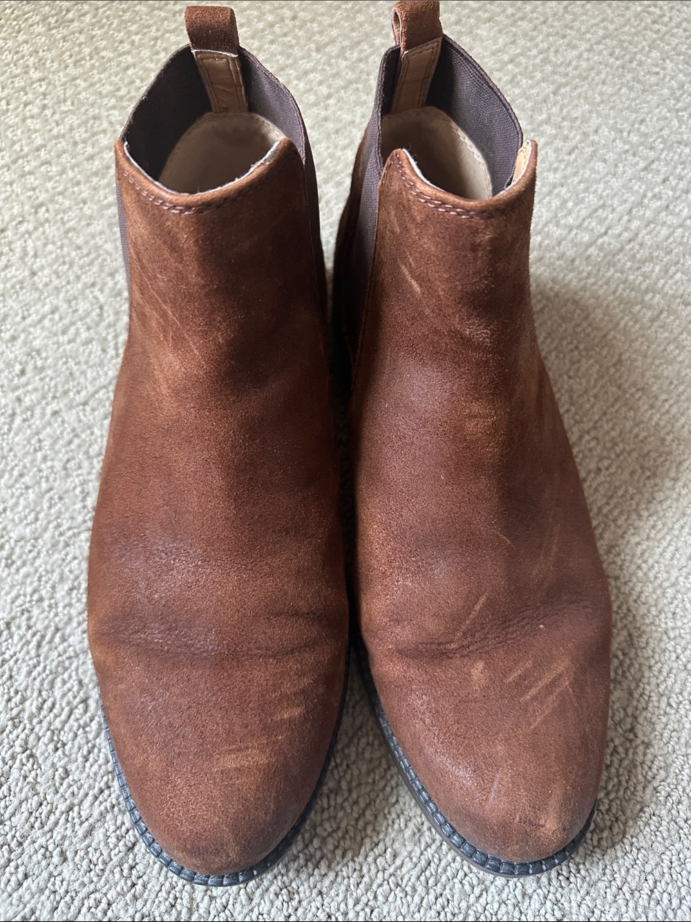 Franco Sarto Brown Suede Chelsea Ankle Boots - Picture 2 of 4